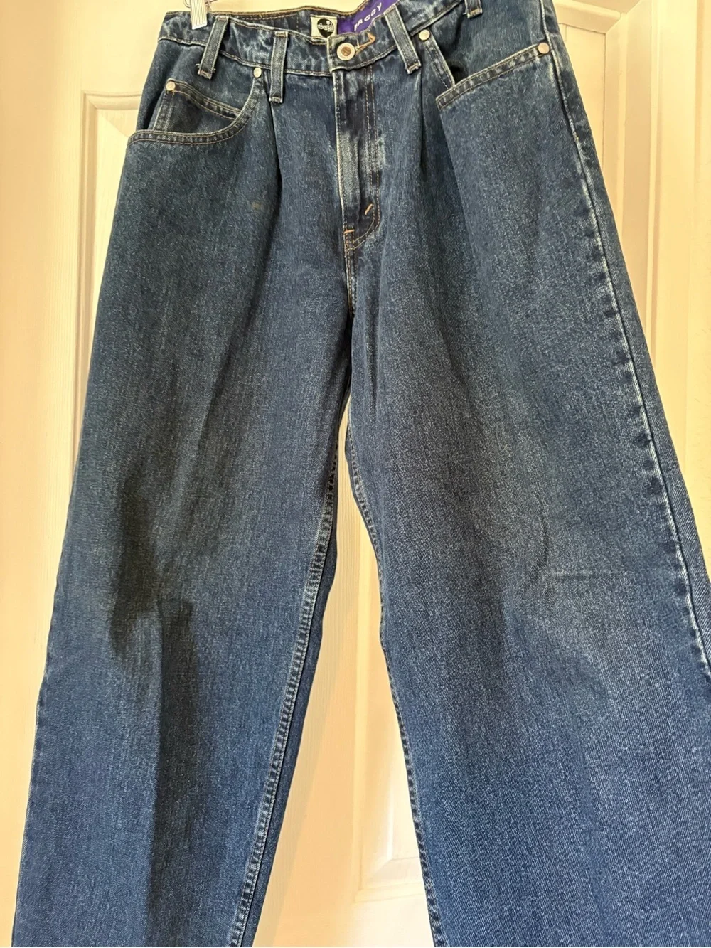Levi’s Silvertab Baggy Blue Denim Jeans Vintage Wide 32X30 Mens Distressed Y2K